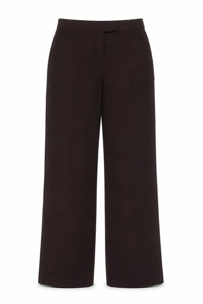 Marks & Spencer Women Brown UK 12 Bootcut Lined Dress Trousers