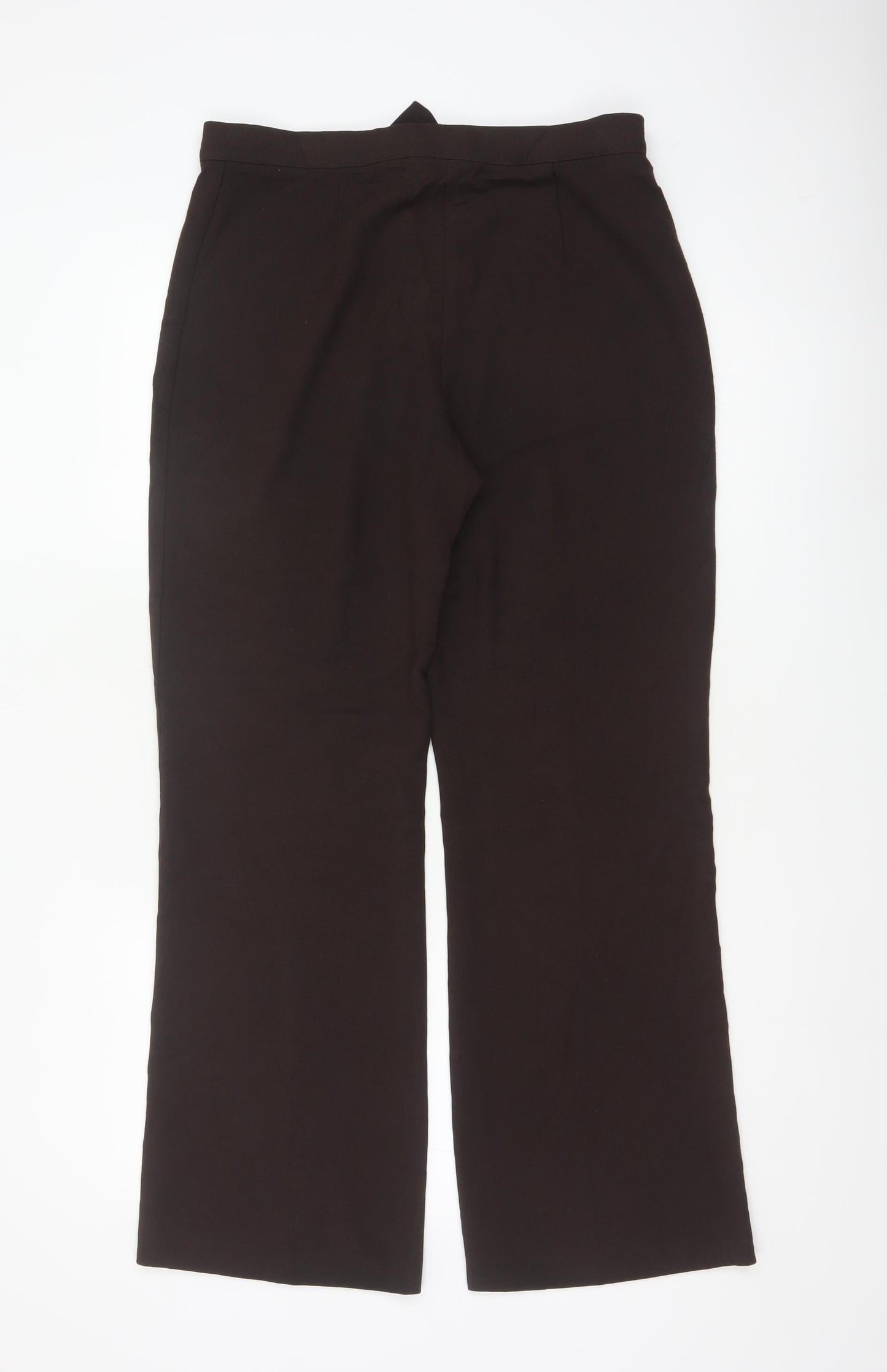 Marks & Spencer Women Brown UK 12 Bootcut Lined Dress Trousers