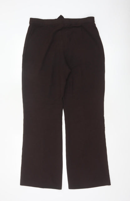 Marks & Spencer Women Brown UK 12 Bootcut Lined Dress Trousers