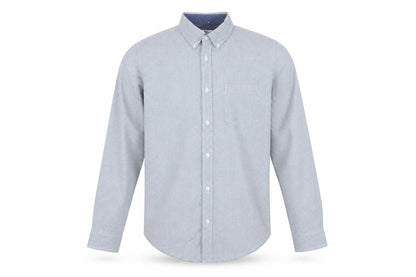 Next Men's Blue White Check S Button-Down Long Sleeve Cotton Shirt