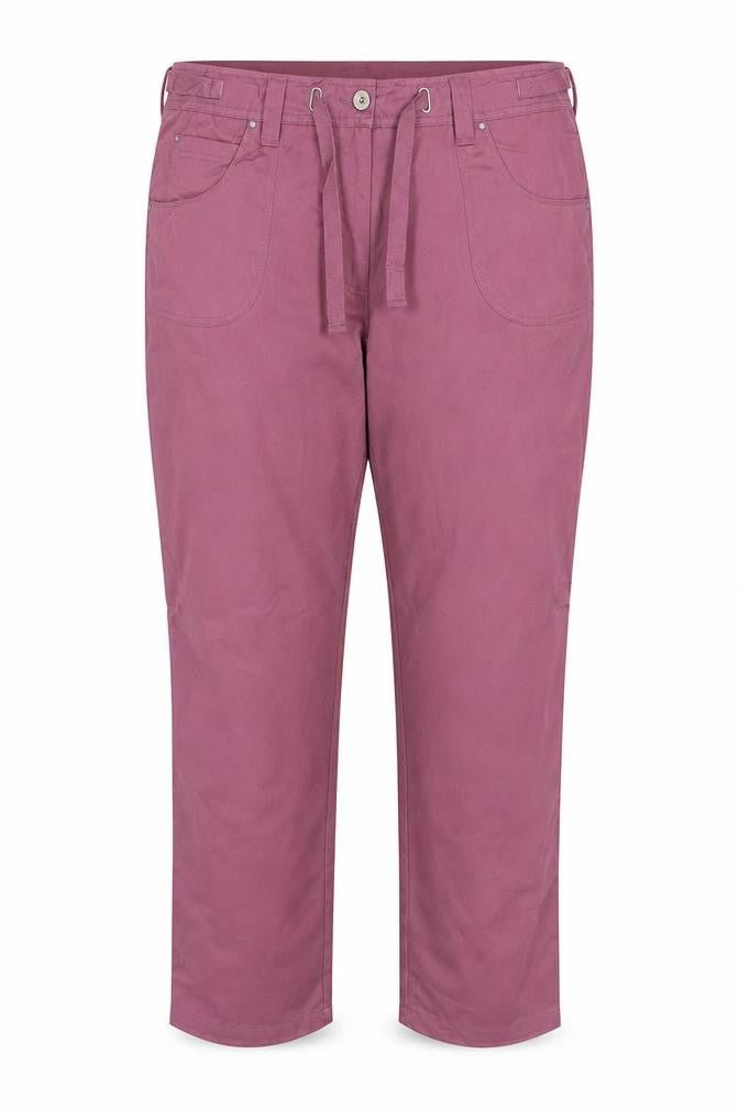 Cotton Traders Women Purple Size 18 Straight Trousers Tie Waist