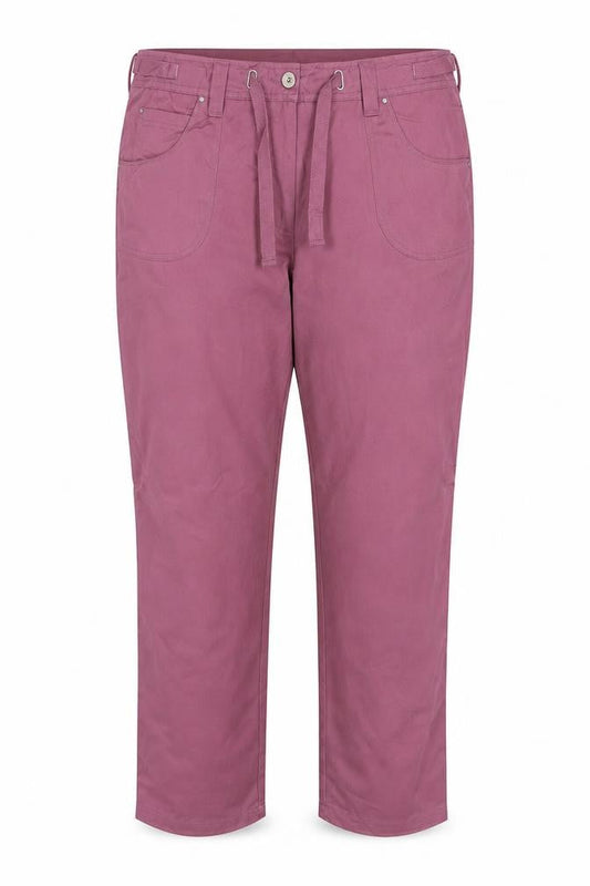Cotton Traders Women Purple Size 18 Straight Trousers Tie Waist