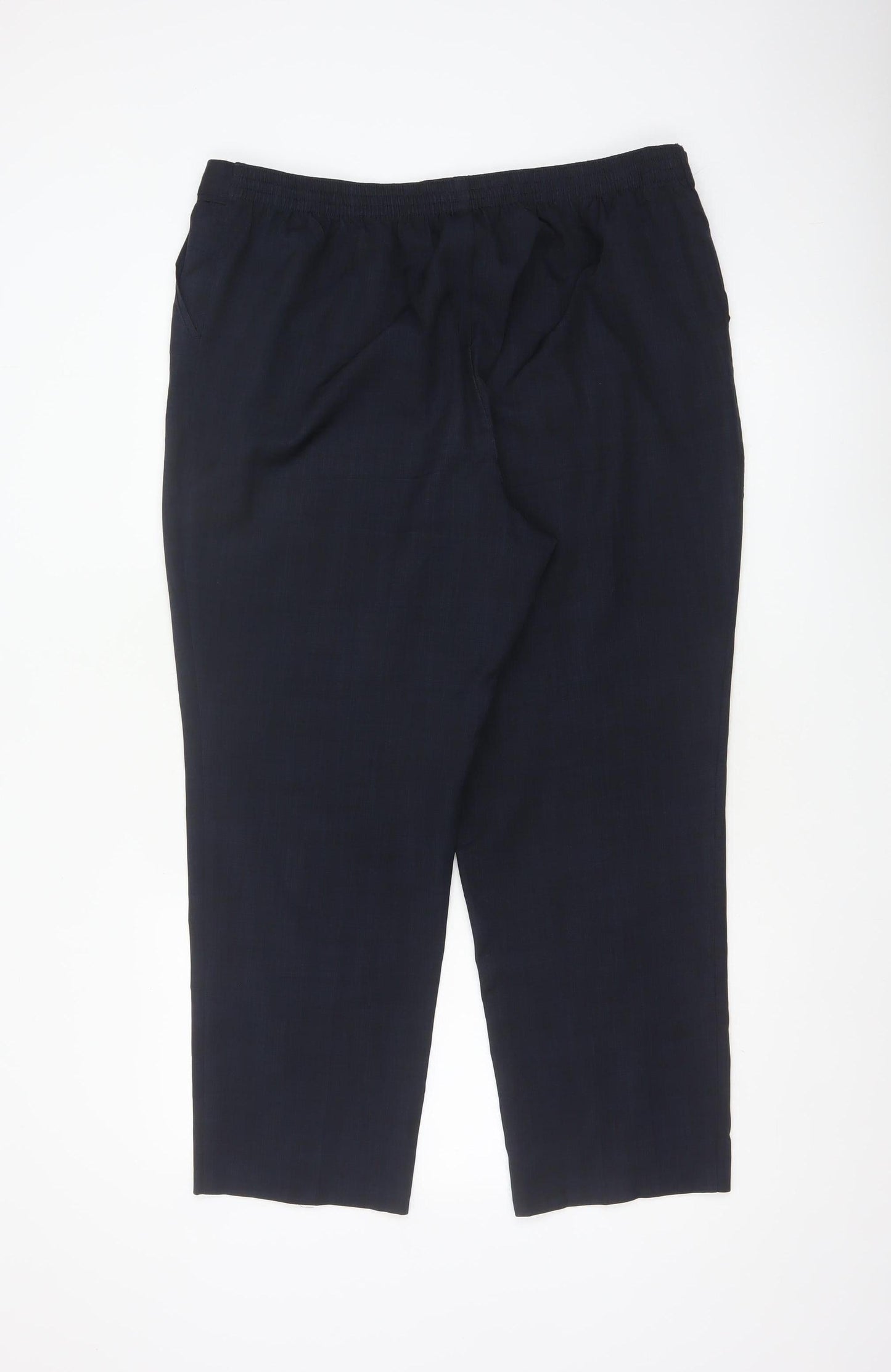 Marks & Spencer Women's Navy UK 18 Short Straight Leg Tailored Trousers