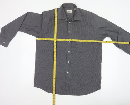 Jonelle Men’s Grey Pinstripe 15.5 Long Sleeve Button-Up Shirt