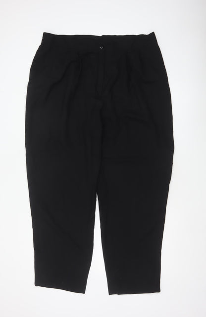 Elvi Women’s Black Size 24 Wool Blend High Rise Tapered Dress Trousers
