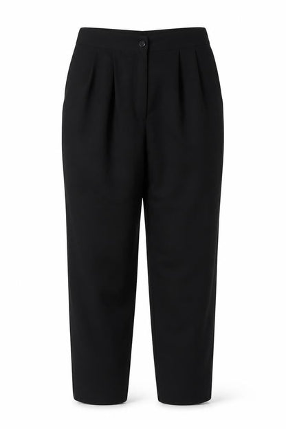 Elvi Women’s Black Size 24 Wool Blend High Rise Tapered Dress Trousers