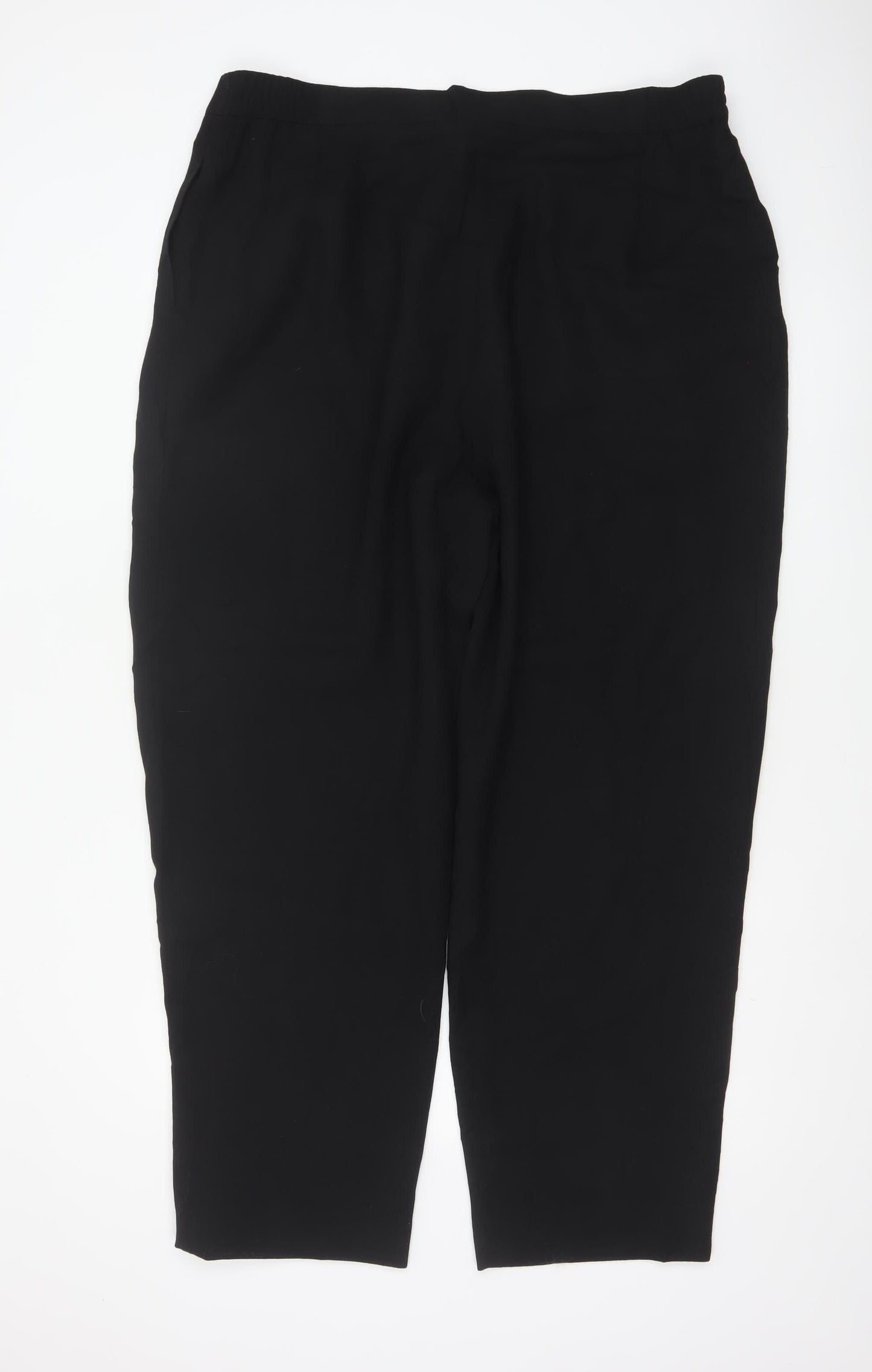 Elvi Women’s Black Size 24 Wool Blend High Rise Tapered Dress Trousers