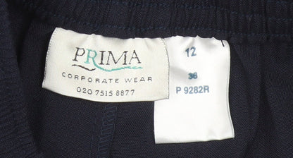 PRIMA Women’s Blue Size 12 Straight Leg Corporate Dress Trousers