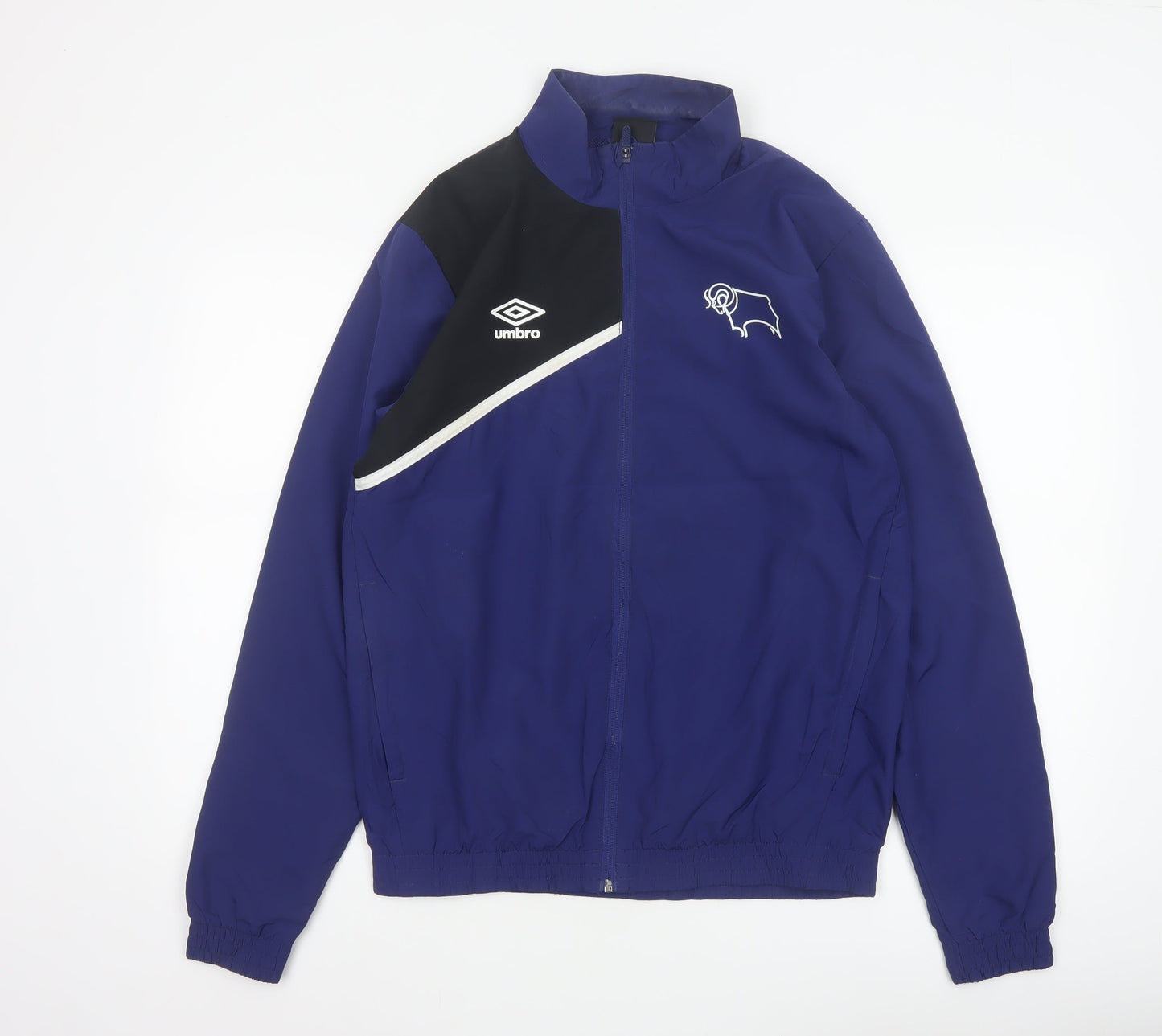 Umbro Men’s Blue M Derby County Football Full Zip Basic Jacket