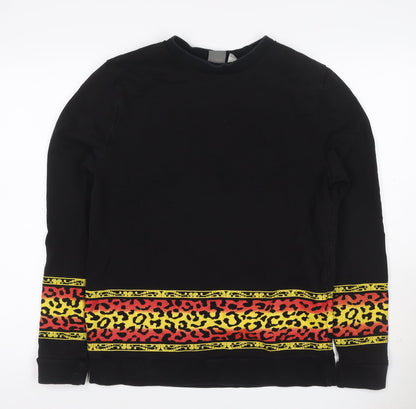 ASOS Men’s Black M Crew Neck Leopard Print Pullover Sweatshirt