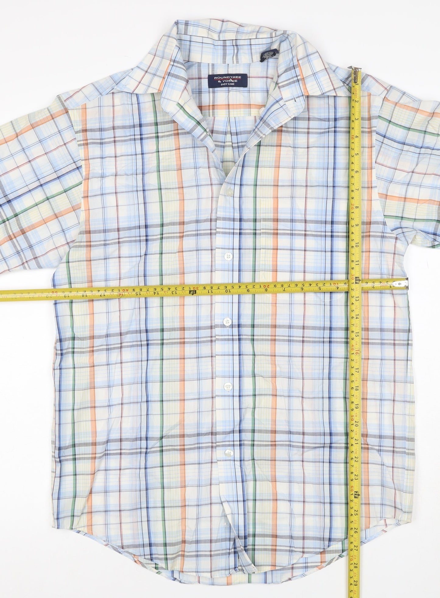 Roundtree & Yorke Men’s Multicoloured Check Cotton Blend Shirt Size S