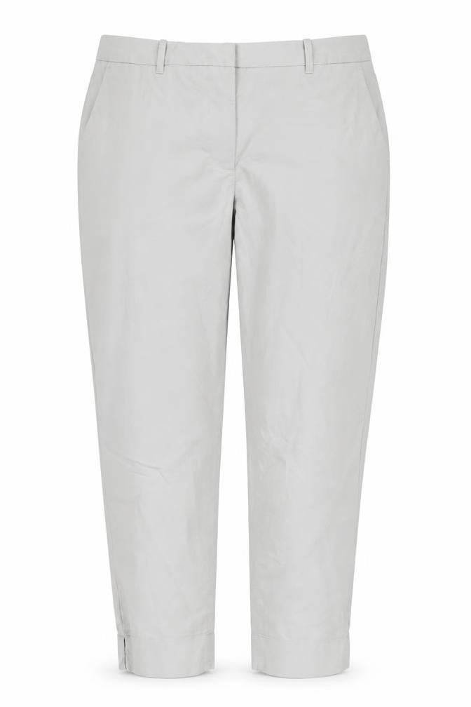 Marks & Spencer Collection Women White Size 12 Straight Leg Cotton Blend Trousers