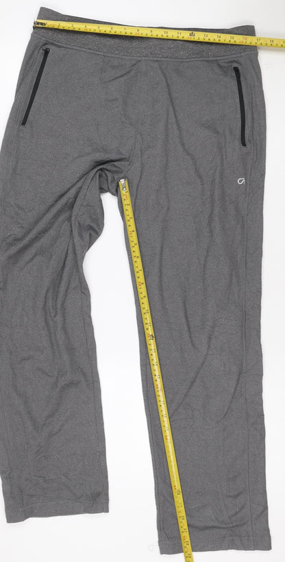 GapFit Men’s Grey M Jogger Track Pants Zip Pockets gDry
