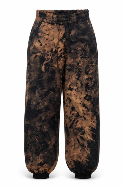 Motel Women’s Brown Tie Dye Jogger Trousers XS Elastic Waist Pockets
