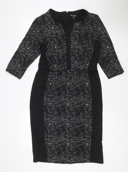 The Collection Debenhams Women Black UK 14 Long Sheath Zip Dress