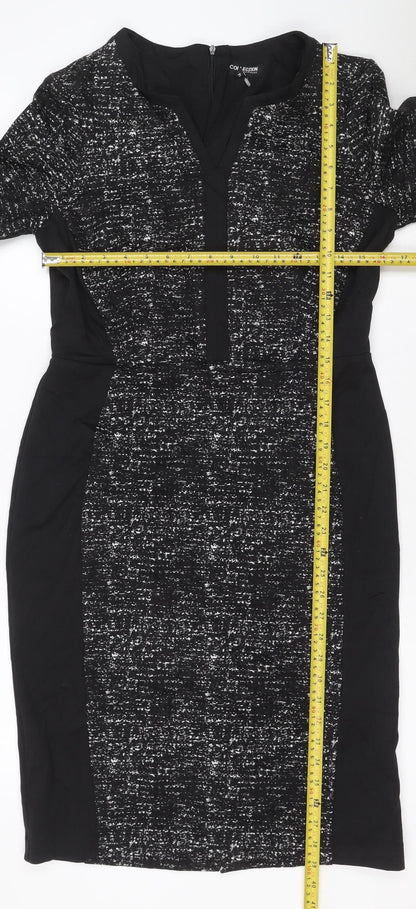 The Collection Debenhams Women Black UK 14 Long Sheath Zip Dress