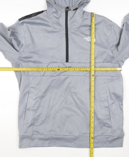 The North Face Men's Grey M 1/4 Zip Hooded Fleece Pullover