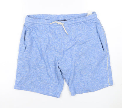 Topman Men’s Blue S Sweat Shorts Drawstring Cotton Pockets