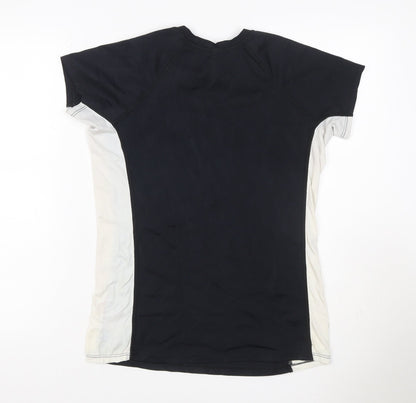 Hurley Women’s Black White UK 16 Athletic Logo T-Shirt Gym Top
