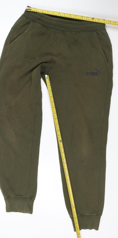 Puma Men’s Green M Fleece Lined Tapered Jogger Track Pants