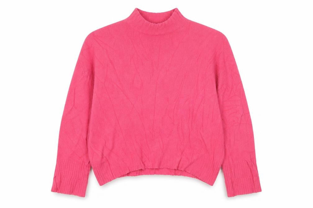 Whistles Women Pink Size S 100% Wool Mock Neck Knit Pullover Jumper
