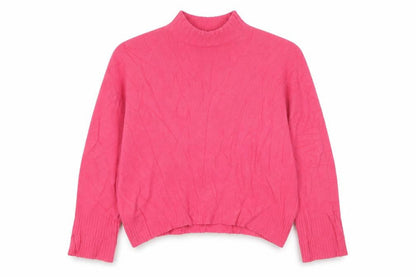 Whistles Women Pink Size S 100% Wool Mock Neck Knit Pullover Jumper