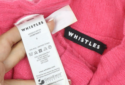 Whistles Women Pink Size S 100% Wool Mock Neck Knit Pullover Jumper