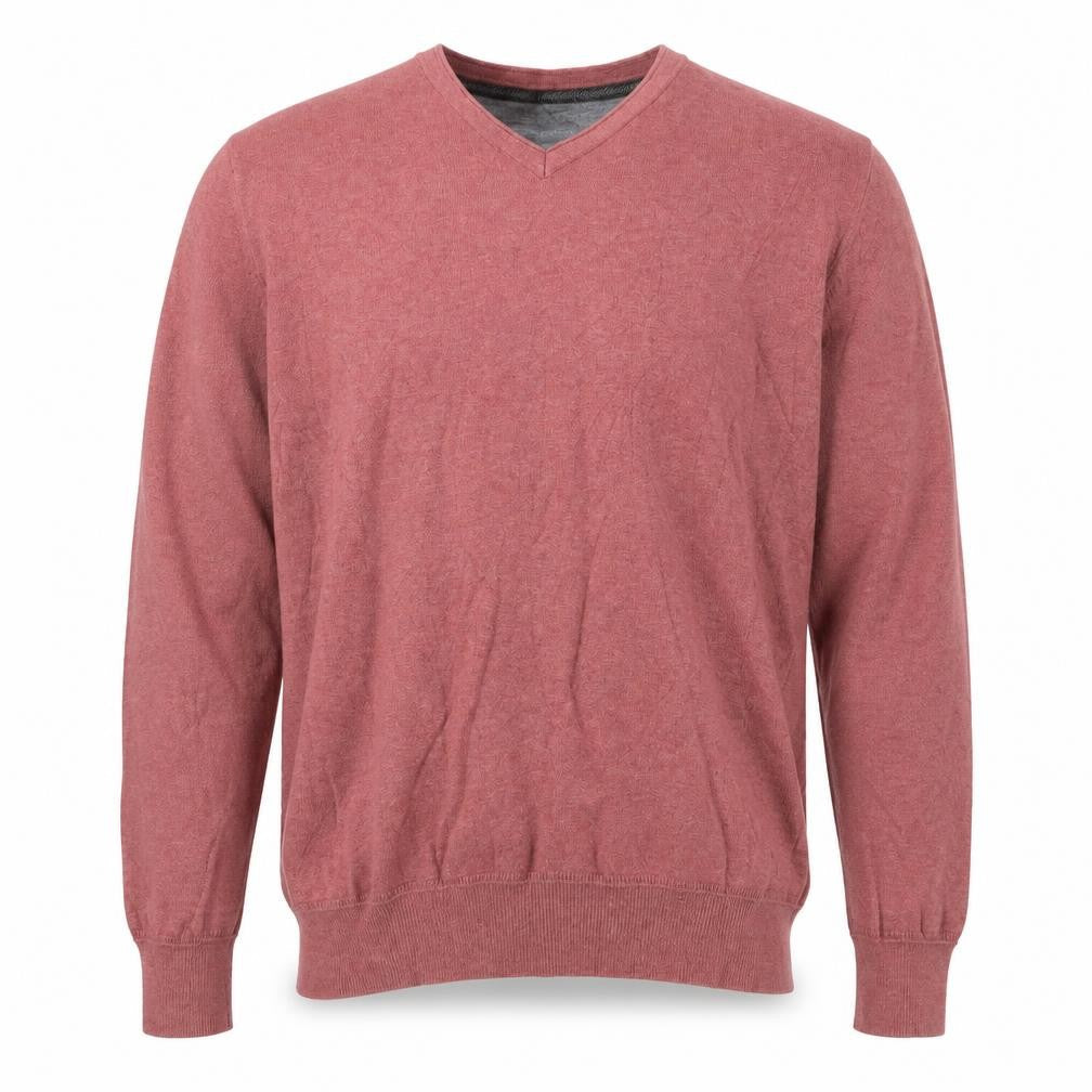 RJR.John Rocha Men’s Red Cotton V-Neck Pullover Jumper Size L