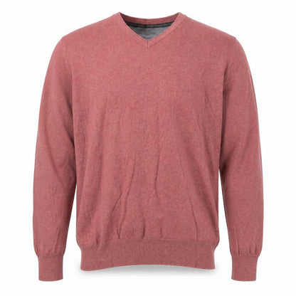 RJR.John Rocha Men’s Red Cotton V-Neck Pullover Jumper Size L