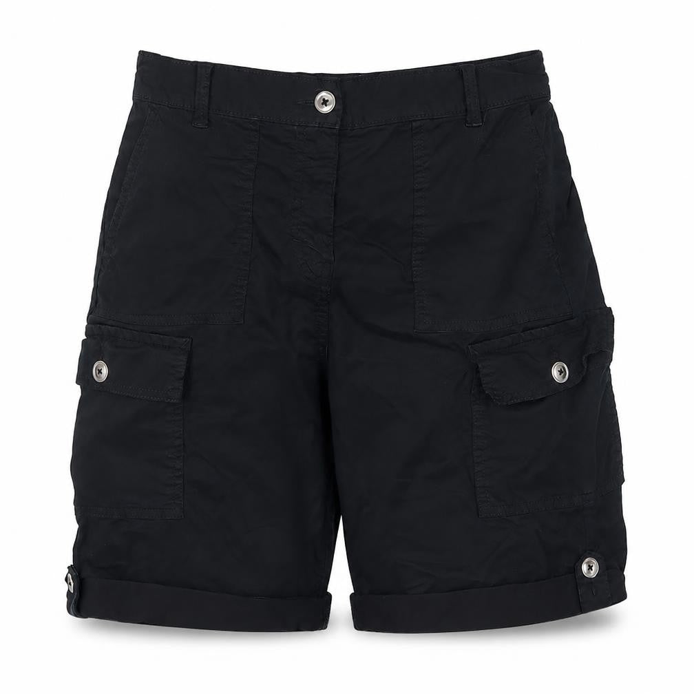 M&S Women’s Black UK 8 Cargo Shorts Cuffed Stretch Pockets
