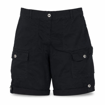 M&S Women’s Black UK 8 Cargo Shorts Cuffed Stretch Pockets