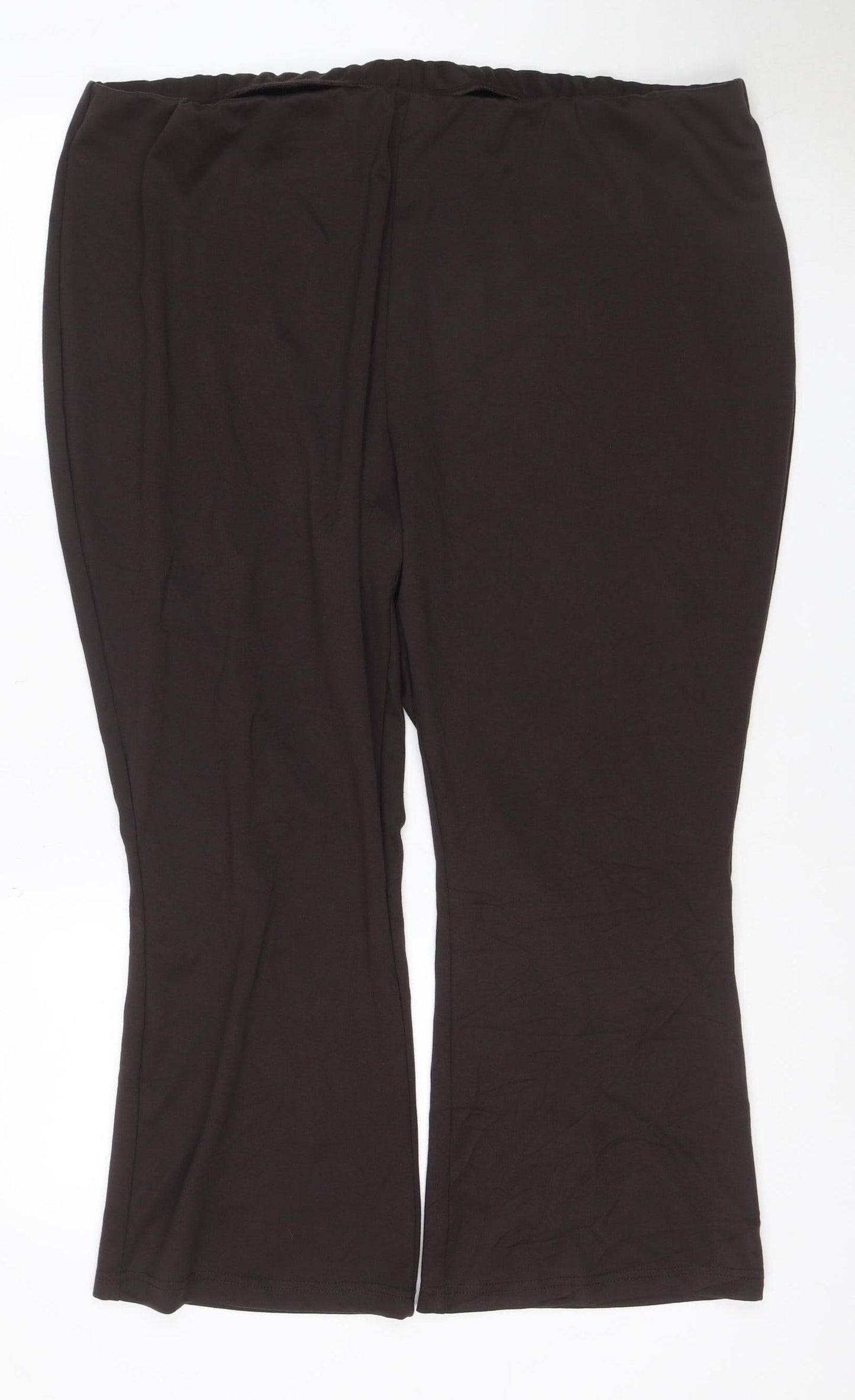 Damart Women’s Brown UK 26 Stretch Pull-On Wide-Leg Trousers