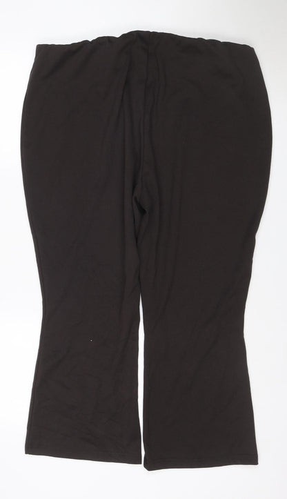 Damart Women’s Brown UK 26 Stretch Pull-On Wide-Leg Trousers