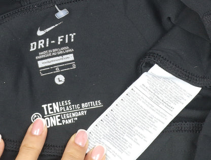 Nike Women Black L Dri-FIT Athletic Skinny Leggings Gym Running Yoga