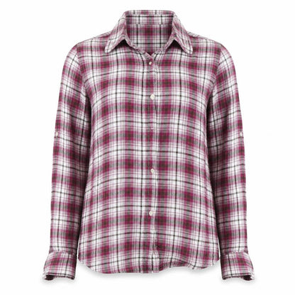 Peter Storm Women Pink Check Cotton Button-Up Shirt Size 12 Long Sleeve