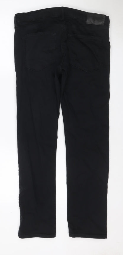 M&S Men’s Black 34 Cargo Trousers 33in Leg Stretch Zip Pockets
