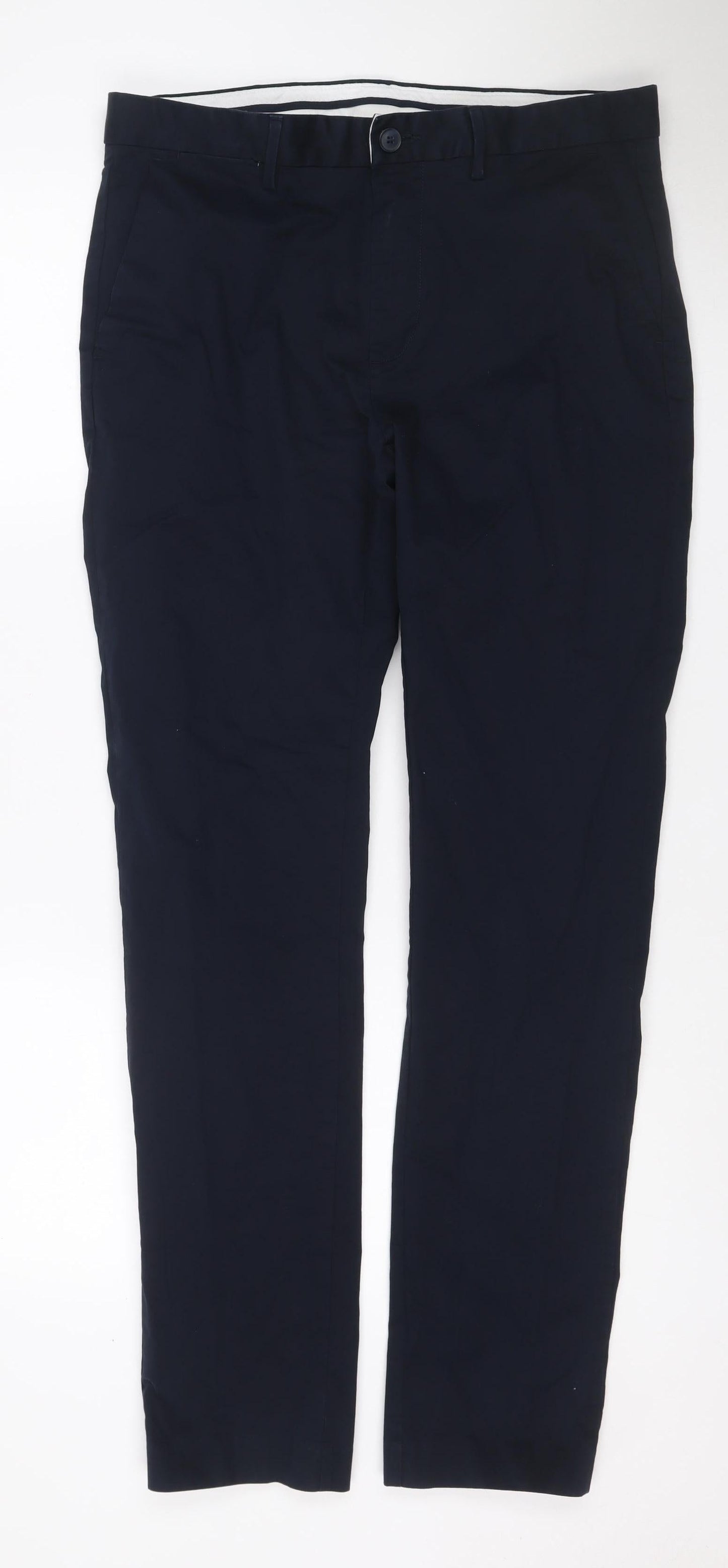 Marks and Spencer Men Black 34/33 Slim Stretch Chino Trousers