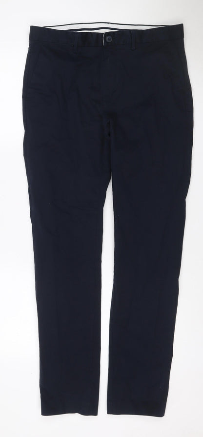 Marks and Spencer Men Black 34/33 Slim Stretch Chino Trousers