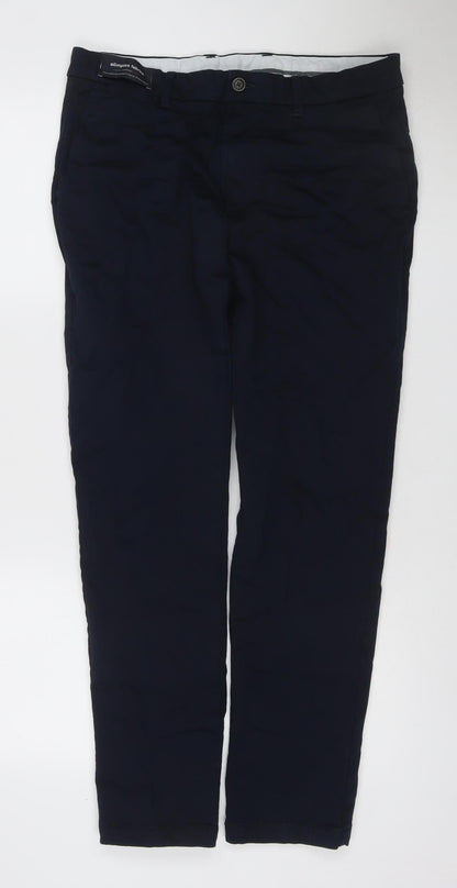Marks and Spencer Men’s Blue 34/31 Slim Cotton Stretch Trousers