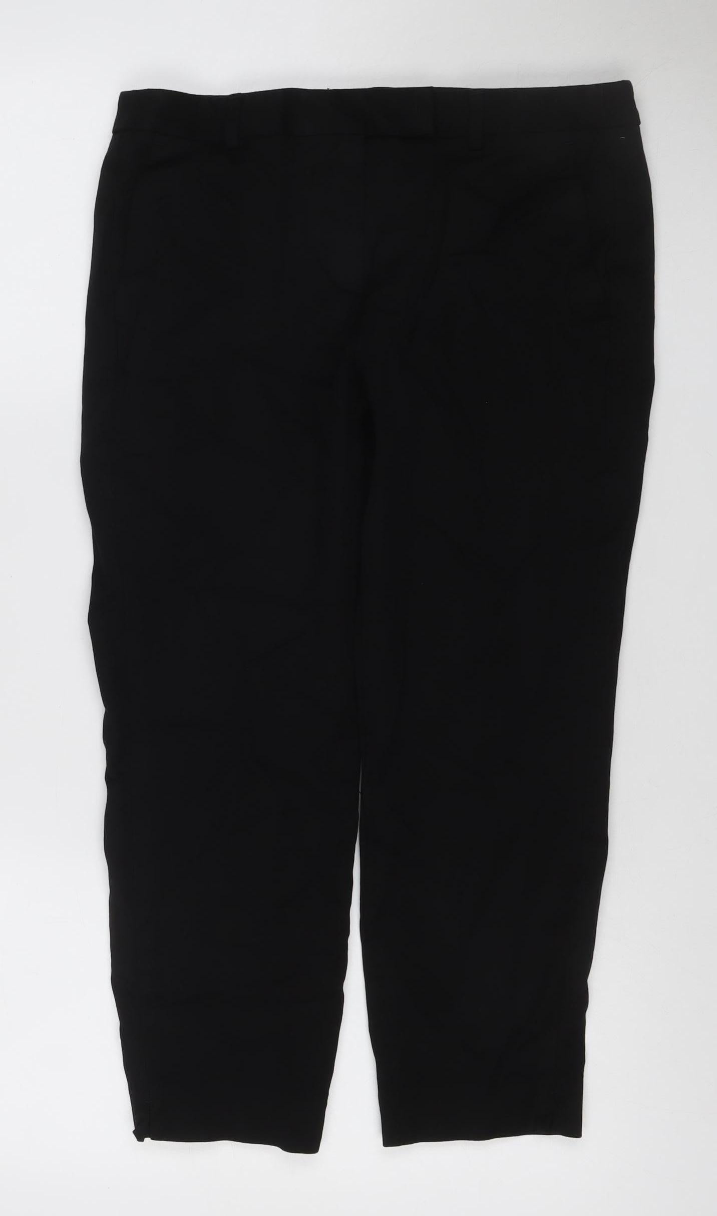 Marks and Spencer The Mia Women's Black Slim Trousers UK 14 Short