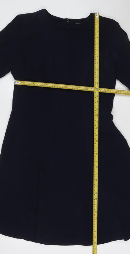 Banana Republic Women Navy Size 8 Knee Length Sheath Long Sleeve Dress