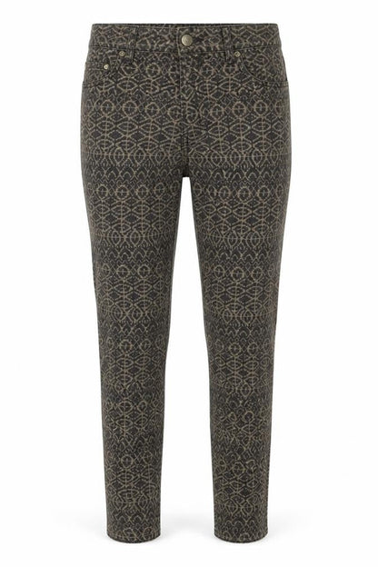 H&M Women’s Brown Aztec Geometric Skinny Stretch Jeans UK 10