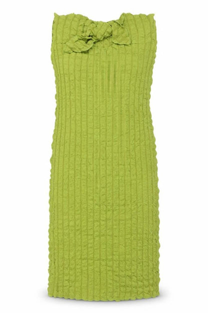 PRETTYLITTLETHING Women Green UK 12 Ruffle Bodycon Knee Dress