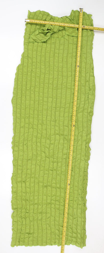 PrettyLittleThing Women Green UK 12 Ruffle Bodycon Knee Dress