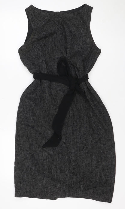Wallis Women’s Black Silver Shimmer Fit & Flare Dress UK 16 Petite