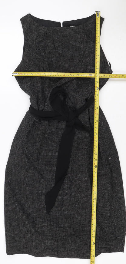 Wallis Women’s Black Silver Shimmer Fit & Flare Dress UK 16 Petite