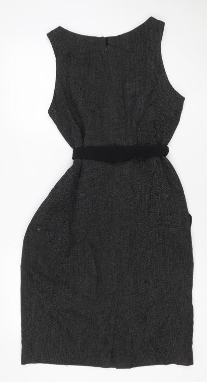 Wallis Women’s Black Silver Shimmer Fit & Flare Dress UK 16 Petite