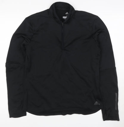 Adidas Unisex Black S Energy Run Climawarm 1/4 Zip Running Sweatshirt