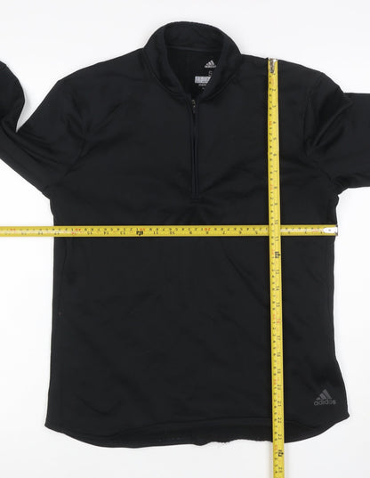 Adidas Unisex Black S Energy Run Climawarm 1/4 Zip Running Sweatshirt