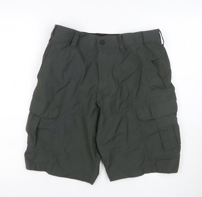 Marks & Spencer Men's Green 32in Cargo Shorts Cotton Blend Pockets